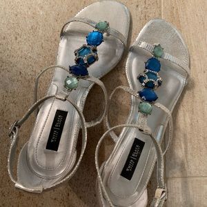 WHBM Wedge Silver Sandals